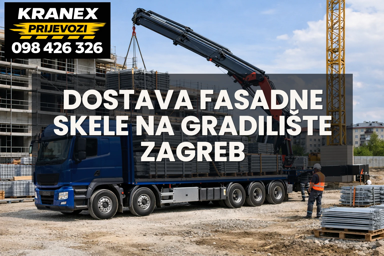 Dostava fasadne skele na gradilište Zagreb