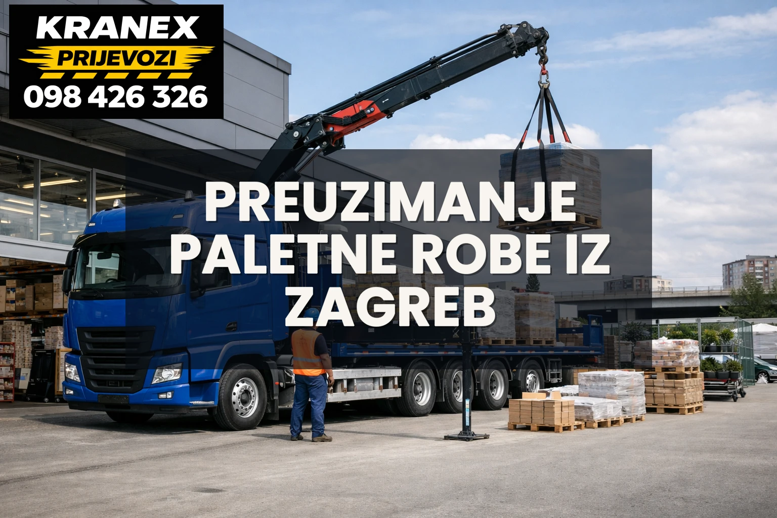 Preuzimanje paletne robe iz trgovine Zagreb