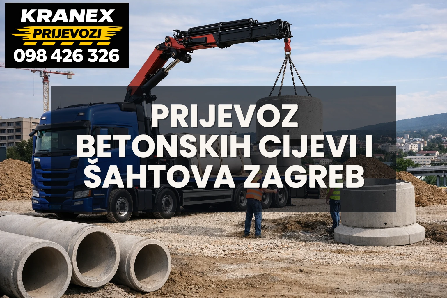 Prijevoz betonskih cijevi i šahtova Zagreb